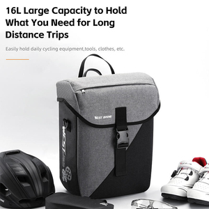 Sacoche de Selle Arrière pour Vélo et Moto WEST BIKING, Grande Capacité 16L, Étanche, avec Boucle Stable - Product Image 2