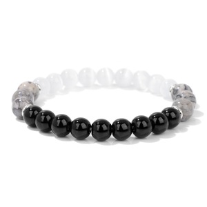 <span class=keywords><strong>Bracelet</strong></span> élastique pour homme en pierre œil-de-chat de 8 mm, fait main <span class=keywords><strong>avec</strong></span> design personnalisé, forme boule classique, bijoux pour homme, vente en gros de pierres précieuses - Product Image 1
