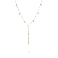 Collier en chaîne de bambou avec perles en acier inoxydable 316L plaqué or 18 carats, résistant à l'eau, sans ternissement, élégant, léger, bijoux de luxe pour femmes