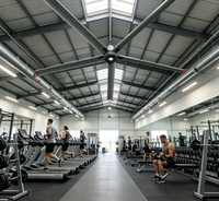 Ventilateur de plafond HVLS à faible bruit, 8 pieds, moteur PMSM haute efficacité, ventilation, style industriel décoratif, pour terrains de basketball et de padel, Topfans