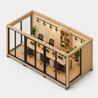 Bureau modulaire mobile en conteneur de 20 pieds avec toilettes, bureau en conteneur modifié