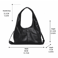 Sac à bandoulière pour femme COFANNI, en cuir PU noir imperméable, à sangle unique, grande capacité, sac hobo, pour le quotidien et les voyages
