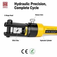 Kit d'outils de sertissage de cosses de câble hydrauliques en acier robuste YQK-120, pince à sertir manuelle de type C avec matrices et mallette de transport