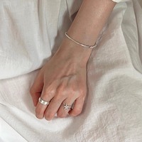 Anillo de Tungsteno Estilo Japonés-Coreano con Forma de Estrella de Mar para Mujer, Nuevo Diseño Minimalista de Dos Capas para el Dedo Índice, Sutilmente Lujoso