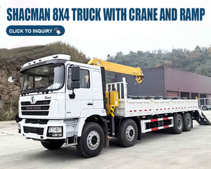 Camion grue à plateau SHACMAN 8X4, rampe de chargement, diesel, manuel, Euro 3, capacité de 14000 kg, rayon d'action de 17,5 m, hauteur de levage de 20 m, neuf - Product Image 4