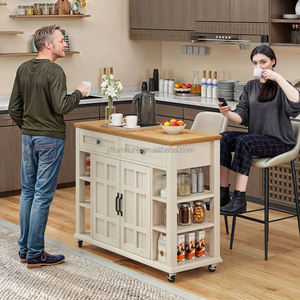 <span class=keywords><strong>Isla</strong></span> de cocina rodante de alta calidad con almacenamiento y cajones, mesa de <span class=keywords><strong>bar</strong></span> extensible con ruedas bloqueables - Product Image 4