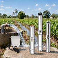 Pompe solaire submersible 3 HP 4 m³/h 100 m de hauteur de refoulement à structure à hélice pour l'approvisionnement en eau potable domestique – Garantie disponible
