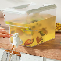 Carafe à thé moderne en plastique de grande capacité 3L/4L, distributeur de jus de fruits, seau à boissons, réfrigérateur à boissons, bouilloire froide portable