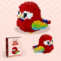 Décoration de bureau en forme d'oiseau mignon, blocs de construction à assembler soi-même, pour la maison et le bureau