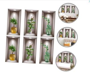 Simulare 3d <span class=keywords><strong>piante</strong></span> verdi in vaso fiori decorazioni per la casa <span class=keywords><strong>adesivi</strong></span> simulazione pianta verde piccoli Bonsai <span class=keywords><strong>adesivi</strong></span> arte della parete - Product Image 2
