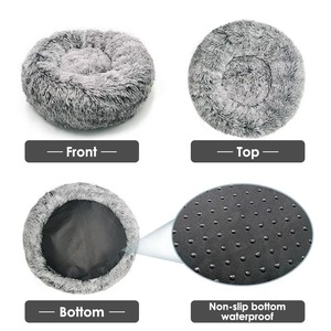 Cuccia per cani <span class=keywords><strong>super</strong></span> morbida e confortevole a forma di ciambella, per cani di taglia grande, calda, rotonda, personalizzabile, in morbido peluche. - Product Image 3