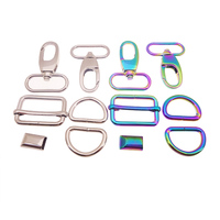 Kit de quincaillerie de haute qualité pour la fabrication de sacs : Mousqueton pivotant arc-en-ciel, Anneau en D, Boucle de réglage, Embout de fermeture éclair