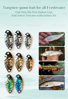 Leurres de pêche en tungstène, leurres durs, leurres spinner avec hameçon en acier haute teneur en carbone, adaptés au bar et à la truite en eau salée et en eau douce