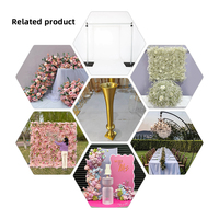 Vase de pièce maîtresse de boule de fleurs de support de Base carrée de fleur d'or de promesse pour la décoration de mariage