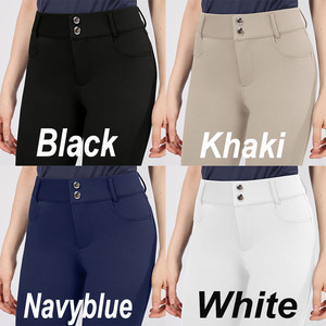 Culotte d'équitation blanche en tissu compressé en nylon pour <span class=keywords><strong>femme</strong></span>, avec poignée au genou, <span class=keywords><strong>pantalon</strong></span> d'équitation de compétition avec poche, en stock - Product Image 4
