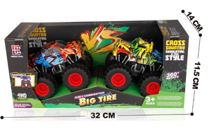 Yuglow 2'si 1 Arada 4 Çeker Ataletli Canavar Akrobasi Kamyoneti |   360 °   Graffiti Off-Road Plastik Oyuncak Döndürün - Product Image 4