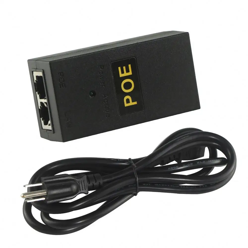 UKปลั๊กไร้สายMini POE Injector 2พอร์ตเต็ม24วัตต์15V 1A 802.3Afกล้องIp Point gigabit Switch Extender
