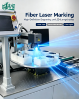 Marqueur laser à fibre optique intelligent à haute précision avec fonction de découpe automatique pour l'usine d'éclairage LED en plastique