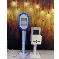 Station de photomaton portable en métal avec flight case, anneau lumineux LED RGB et logiciel de nuit pour iPad Air