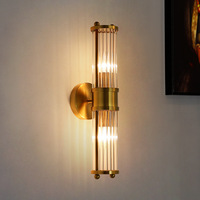 Lampe murale en cristal de luxe pour salon, design nordique, décoration de chevet de chambre à coucher, simple et double tête, intérieur