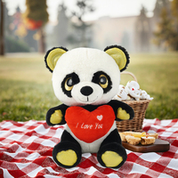 Vente en gros peluche personnalisée super douce panda jouet tissu animaux en peluche PP coton remplissage maille doublure pour anniversaire cadeaux de saint valentin