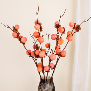 ดอกไม้ประดิษฐ์รูปผลไม้ลูกพลับจำลอง ยี่ห้อ Qihao ทำจากโฟม 8 หัว ทรงกลม สำหรับตกแต่งบ้านช่วงปีใหม่ - Product Image 3