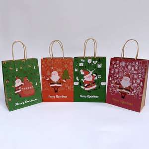Bolsas de Regalo de Papel Kraft Marrón con Diseños Variados KM, con Asas de Papel, Impresión Navideña, en Stock, Reciclables, para Fiestas - Product Image 4
