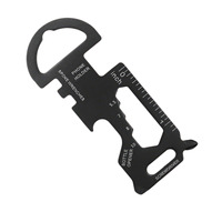 Outil multifonction compact en acier inoxydable en forme de clé, porte-clés, outil de poche, ouvre-bouteille, tournevis, ensemble de transport quotidien