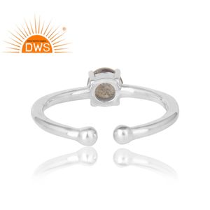 Bague en pierre précieuse labradorite naturelle, bague solitaire en argent sterling fin, bijoux en argent faits à la main, collection classique - Product Image 3