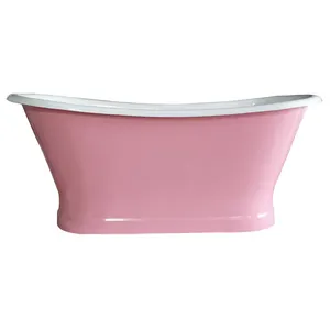 princes pink cast iron freestanding bateau hot tub for girl bathroom