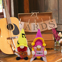 Boheng 2 pièces fait à la main suédois Tomte poupée musique Mr & Mrs Cinco De Mayo mexicain guitare Cassette bande disque Rock Roll gnomes