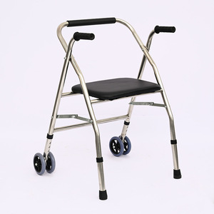 รถช่วยเดินแบบมีล้อพร้อมที่นั่งสำหรับผู้สูงอายุ ขนาดเดียว สีดำ - Product Image 3