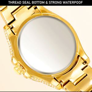 Reloj de Lujo Único para Hombre con Diamantes, Esfera Redonda Plateada con Números Árabes, Marca Personalizada, Reloj de Pulsera de Cuarzo de Lujo con Zirconia - Product Image 4