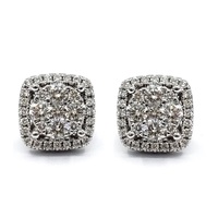 Meistverkaufte Personalisierte 18k Vergoldete Trendige Diamant-Quadrat-Ohrstecker für Frauen - Hochzeitstag Party Geschenk
