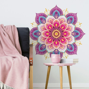 Nuevo Adhesivo Decorativo de <span class=keywords><strong>Pared</strong></span> con Diseño de Mandala en Rosa y Morado <span class=keywords><strong>para</strong></span> Dormitorio - Product Image 2