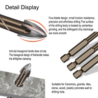 Foret à carreaux hexagonaux croisés pour verre ciment métal céramique bois plastique scie cloche Triangle alliage-tailles 3mm 4mm 5mm 6mm 8mm 10mm