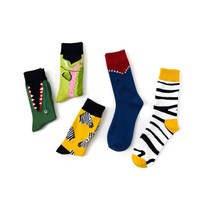 Chaussettes décontractées pour femme, tendance européenne et américaine, en coton respirant, tricotées, fines, avec logo, motif amusant et créatif, printemps