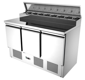 <span class=keywords><strong>3</strong></span> doors <span class=keywords><strong>Saladette</strong></span> <span class=keywords><strong>Pizza</strong></span> prepairing table refrigerator with steel lid - Product Image 3