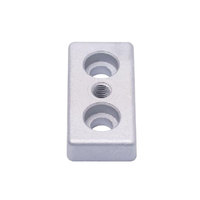 Plaque de base en alliage d'aluminium, plaque à insert fileté pour montage de roulettes/pieds de nivellement sur profilés en aluminium de type B 4080