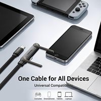 Câble de charge USB-C 2-en-1 invisible et réglable multi-angles (1,5 m) avec charge rapide 240W pour smartphones