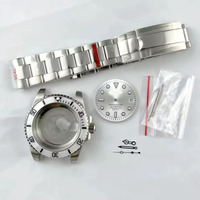 Accessoires de montre mécanique automatique modifiée SUB 300 de 40 mm, vert lumineux, avec bracelet semi-polissé pour mouvement NH35