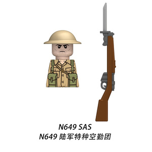 Ladrillos de Construcción Militares, Minifiguras de la Segunda Guerra Mundial, Serie de Paracaidistas del Ejército Británico, 6 Estilos, Set de Infantería SAS, Juguetes DIY al por Mayor N645-N650 - Product Image 6