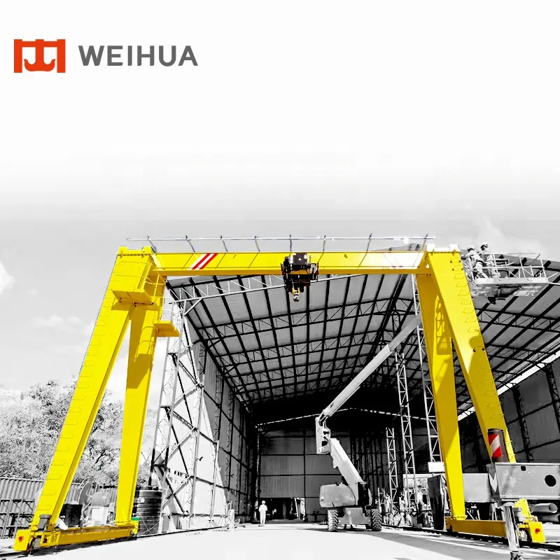 WEIHUA מנוף נסיעה חשמלי יחיד קורת 16 טונות Gantry מנוף תוחלת 7.5m הרמת גובה 6m