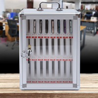 Armoire de rangement pour téléphones portables en alliage d'aluminium à 24 compartiments, à fixer au mur, pour salles de classe ou salles de conférence