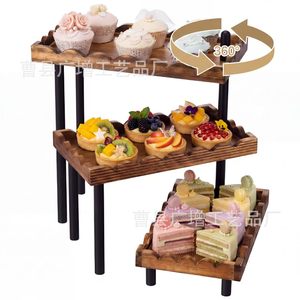 Wooden <b>Cake</b> <b>Stand</b> <b>3</b> <b>Tier</b> Rustic Wedding Dessert Tray Cupcake Holder Serving Rack - Product Image 5