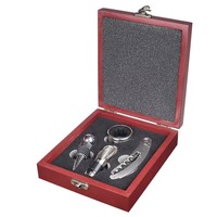 WELLFLYER-Ensemble d'ouvre-bouteille de boîte en bambou en acier inoxydable à WK-096 vente chaude, ensemble créatif et multifonctionnel d'ouvre-bouteille de vin rouge