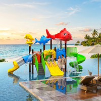 Piscine à jets d'eau amusants pour enfants, équipement de terrain de jeu extérieur pour maternelle, grand toboggan aquatique en plastique