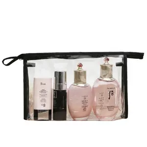 Cheap transparent PVC makeup bags toiletry bath wash travel organizer pouch bag girl wash clear case