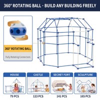 Kit de Construcción de Fortines STEM para Niños, 168 Piezas, Carpa de Juego de Construcción de ABS para Niños y Niñas, Venta al Por Mayor