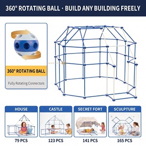 Kit Costruzione Fortino Sportivo per Bambini, 168 Pezzi in ABS, Tenda da Gioco Luminosa al Buio per Ragazzi e Ragazze dai 5 ai 7 Anni - Product Image 3